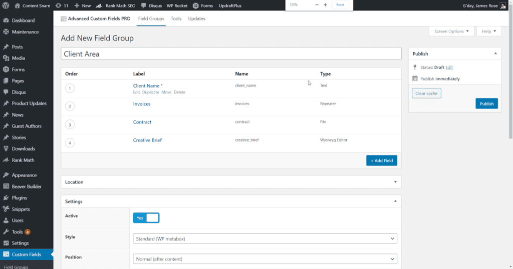 wordpress client portal acf fields WordPress client portal plugins