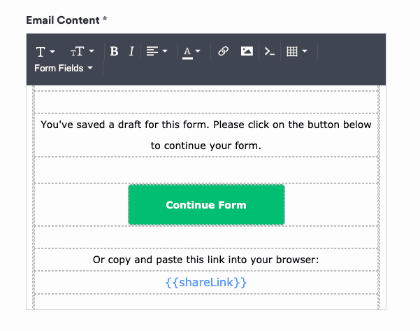 save and continue feature