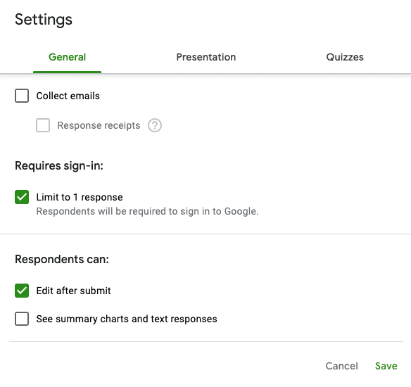 google forms save progress