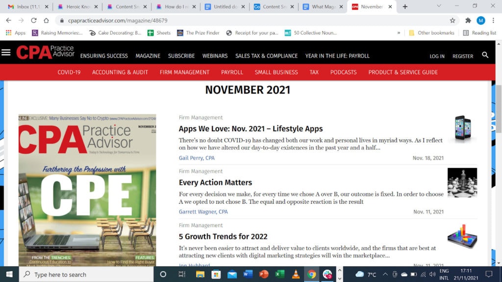 CPA Practice Advisor website