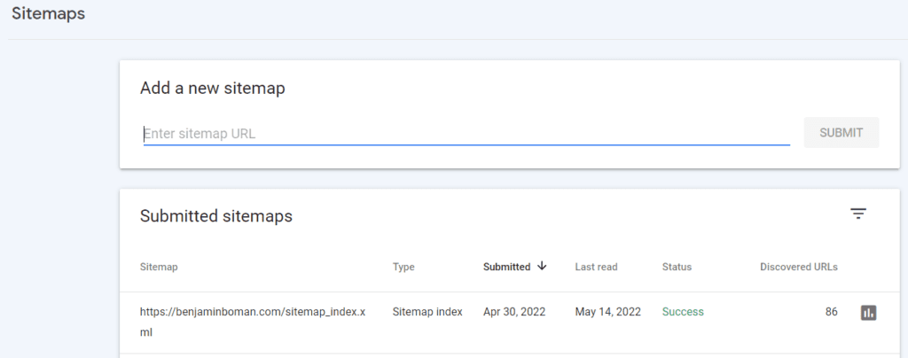 adding sitemap