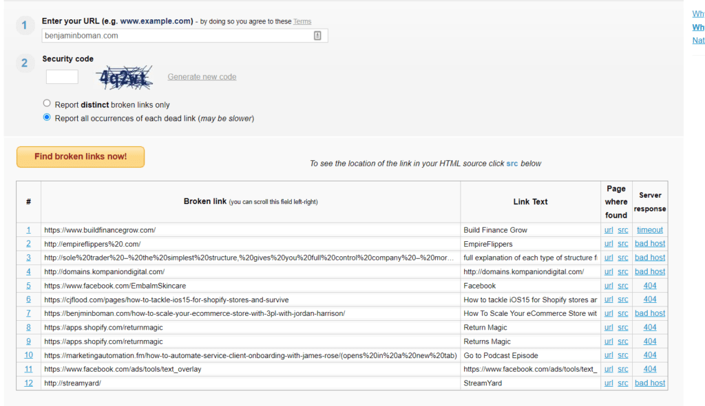 checking internal linking