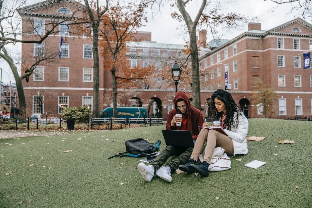 students on campus