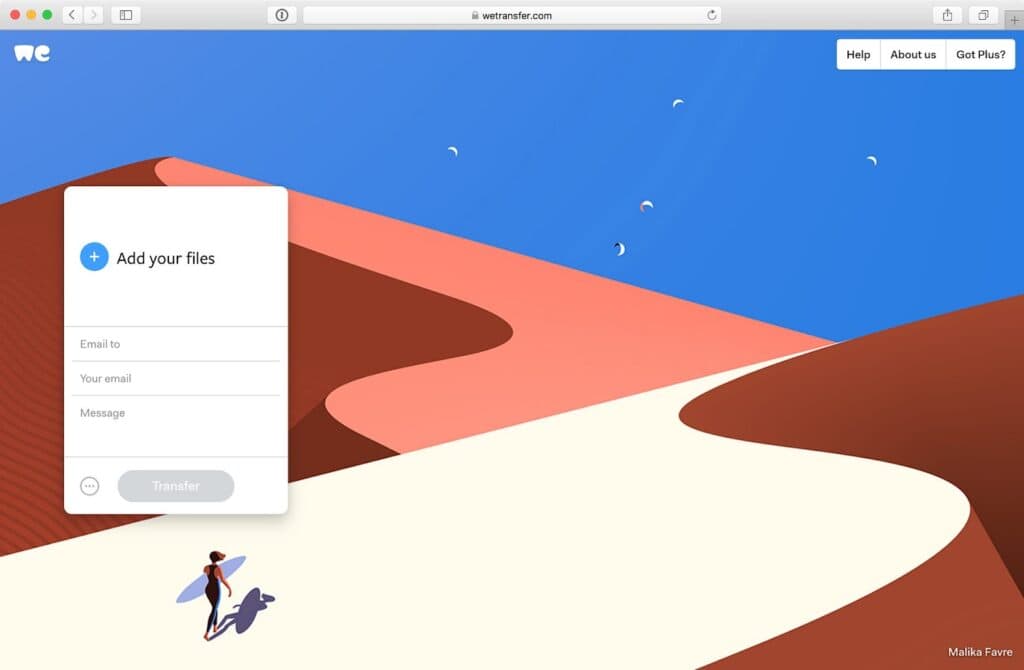 WeTransfer secure file transfer