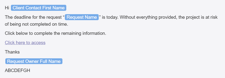 Content Snare automated reminder settings for client document requests